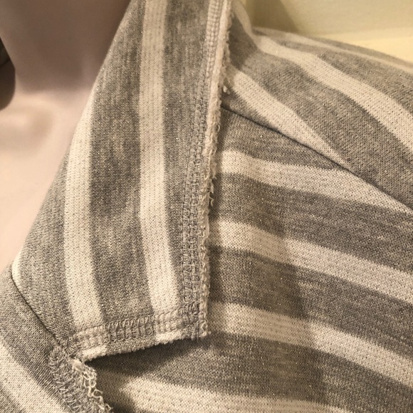 Tommy Hilfiger Gray and White Stripe Blazer Short Cropped Knit Jacket Size XL - Picture 10 of 10